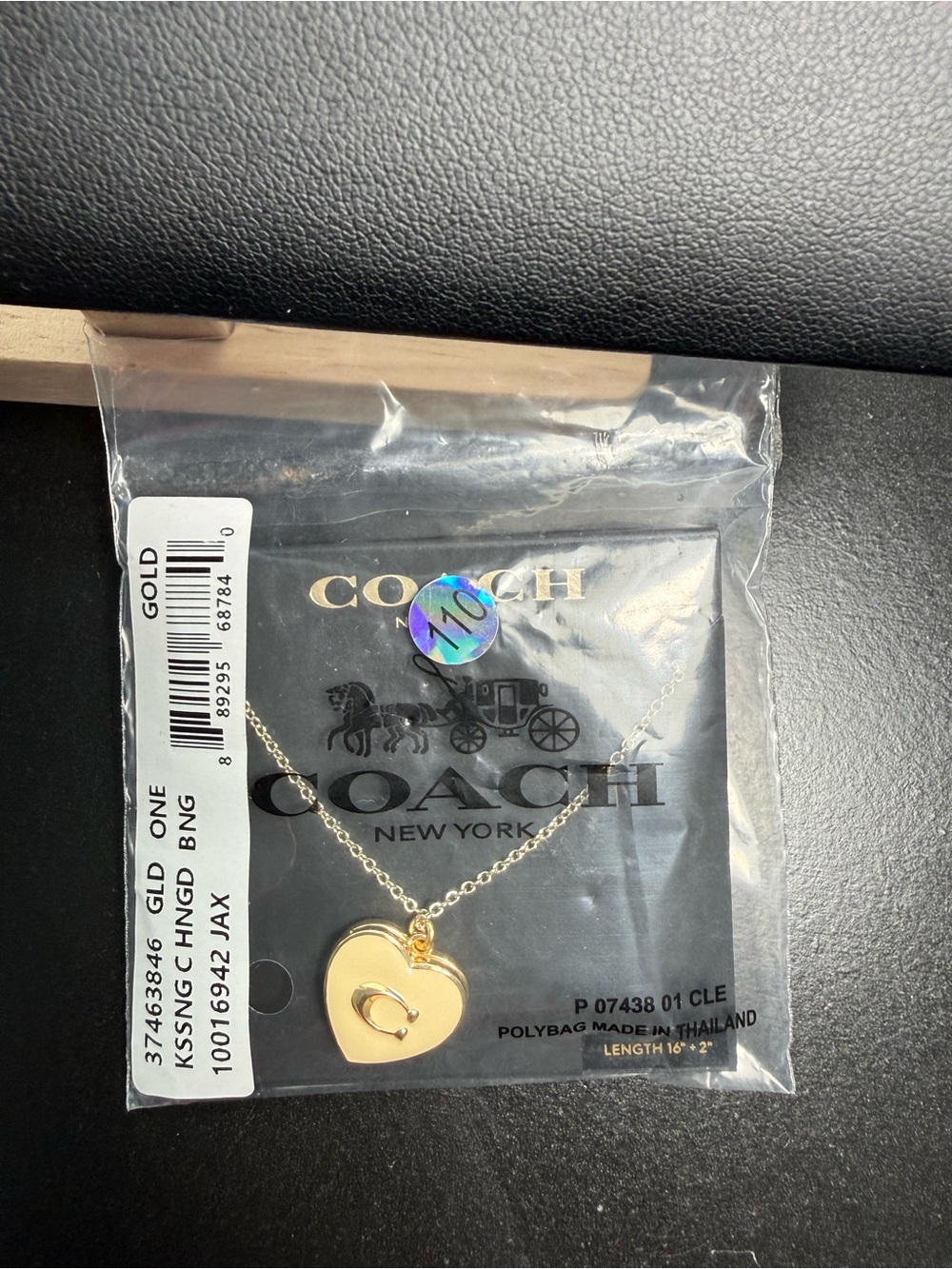 NWT Coach Gold Heart Pendant Necklace Signature C Charm Locket Style 16” + 2” - Picture 6 of 7